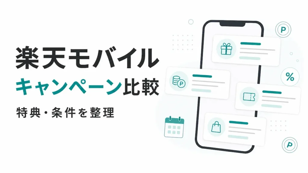 楽天モバイルの主要キャンペーンを徹底比較する記事のアイキャッチ